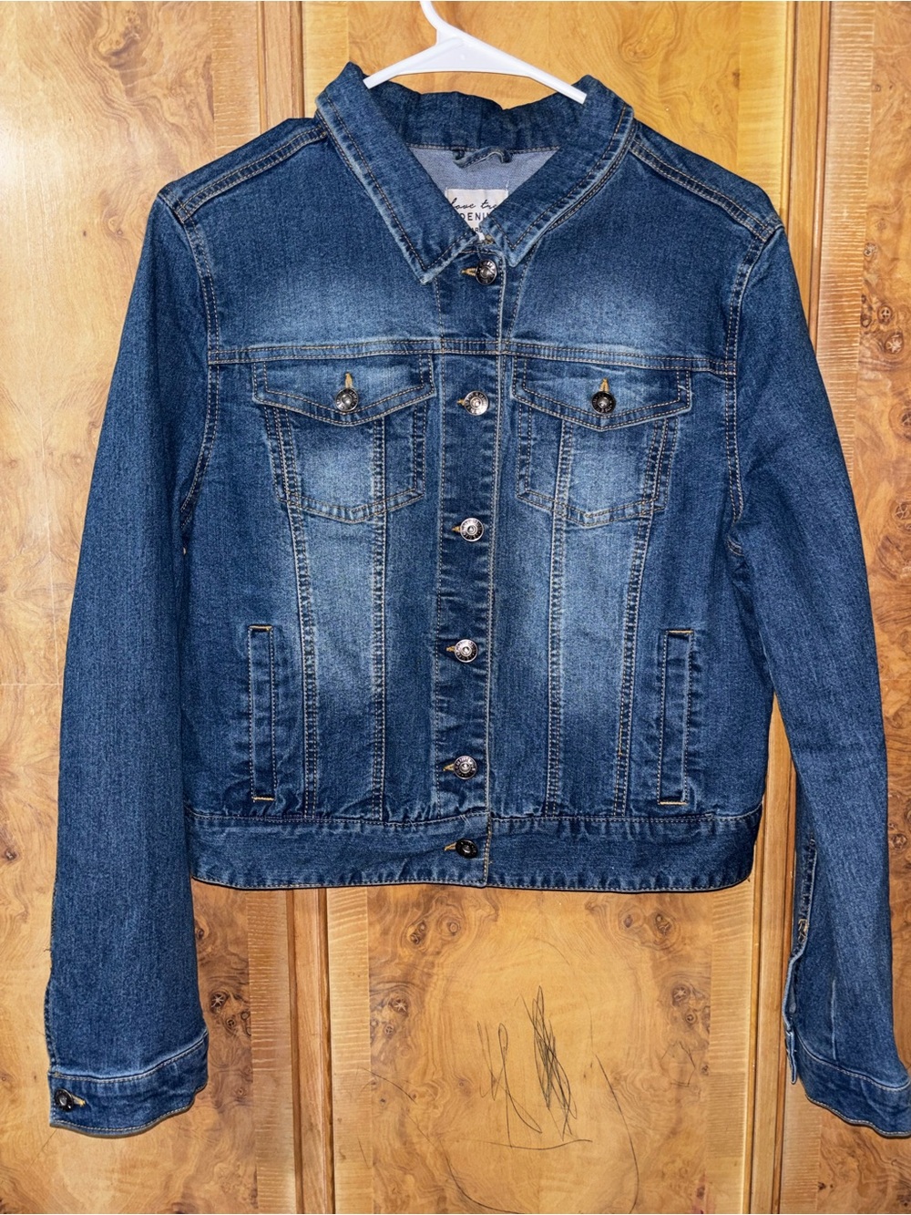 Classic Dark Blue Denim Jacket - girls size Large